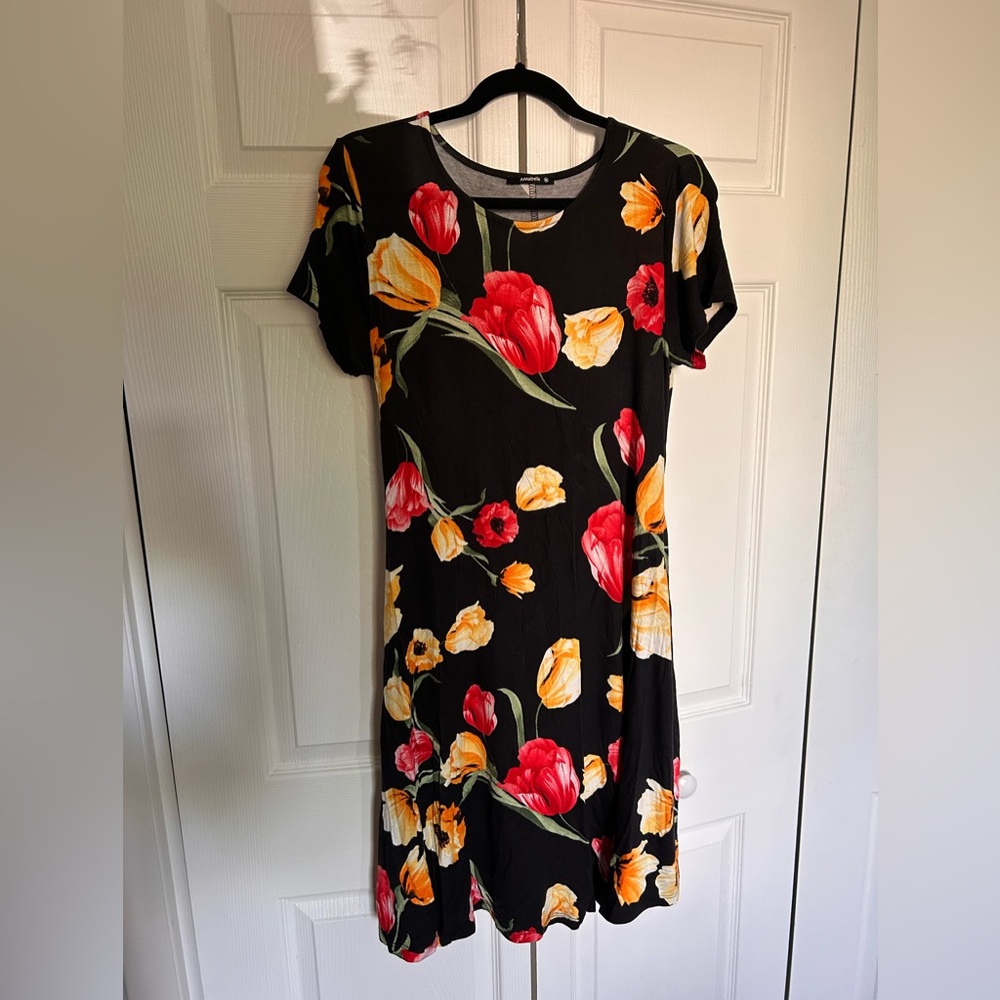 Annabelle Red and Yellow A-line Midi Dress